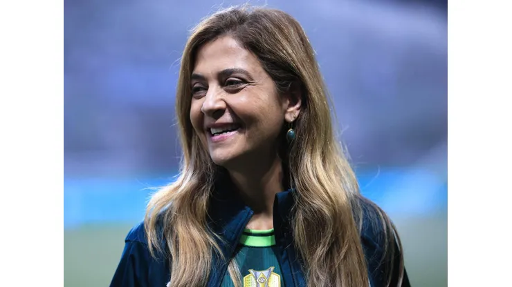 Leila Pereira, presidente do Palmeiras, durante partida contra o Corinthians no estadio Arena Allianz Parque pelo campeonato BRASILEIRO A 2023. Foto: Ettore Chiereguini/AGIF