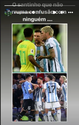 Postagem do Pai de Rodrygo nas redes sociais. Foto: Instagram / Eric Goes