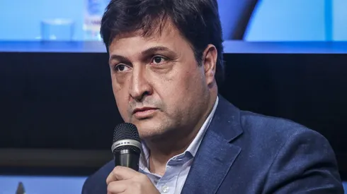 Alberto Guerra, presidente do Grêmio, durante em coletiva de imprensa realizada no Arena do Grêmio. Foto: Fernando Alves/AGIF