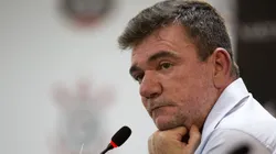 Presidente Andres Sanchez do Corinthians durante coletiva de imprensa antes do treino da equipe no CT Joaquim Grava. Foto: Daniel Vorley/AGIF