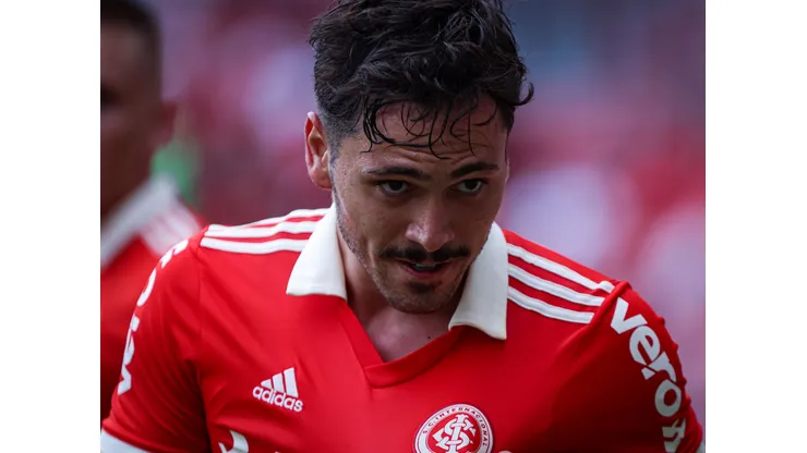 Mauricio jogador do Internacional comemora seu gol durante partida contra o Ypiranga no estadio Beira-Rio pelo campeonato Gaucho 2023. Foto: Maxi Franzoi/AGIF