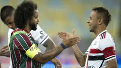 Treta de Marcelo com elenco do São Paulo começou na troca de faixas com Rafinha - Foto: Jorge Rodrigues/AGIF