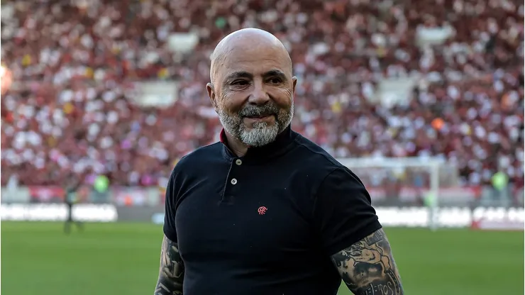 Técnico Jorge Sampaoli no estádio do Maracanã, quando comandava o Flamengo