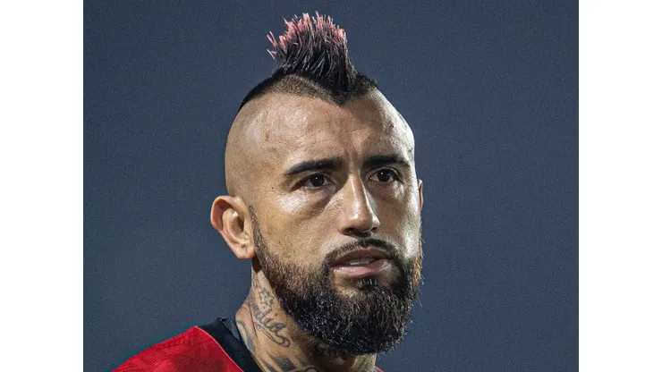Vidal em ação contra o Goiás. Foto: Isabela Azine/AGIF