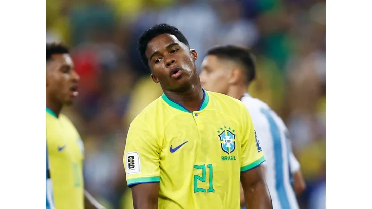 Endrick não participou muito do jogo. Foto: Wagner Meier/Getty Images.