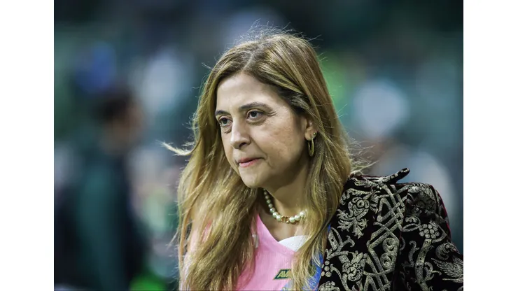 Leila pereira presidente do Palmeiras antes da partida contra o Atletico-MG no estadio Arena Allianz Parque pelo campeonato Brasileiro A 2023. Foto: Marcello Zambrana/AGIF