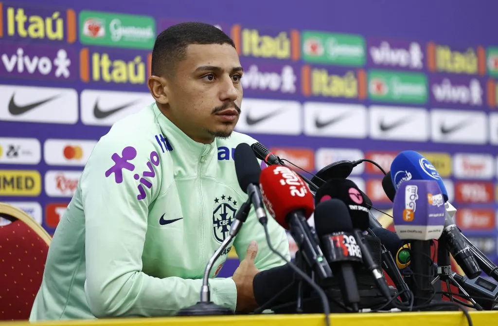 André em coletiva de imprensa na Seleção Brasileira. Foto: Rafael Ribeiro/CBF