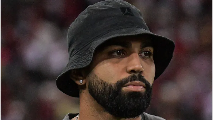 Gabigol jogador do Flamengo durante aquecimento no Maracanã. Foto: Thiago Ribeiro/AGIF