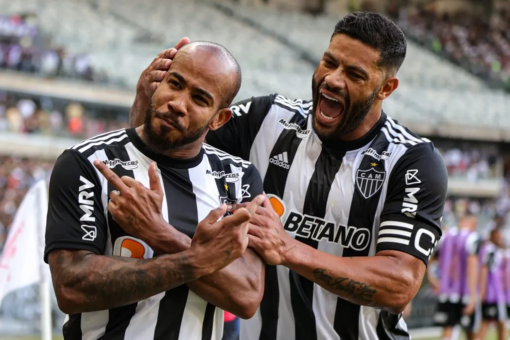 Patrick jogador do Atletico-MG comemora seu gol durante partida contra o America-MG no estadio Mineirao pelo campeonato Mineiro 2023. Gilson Junio/AGIF