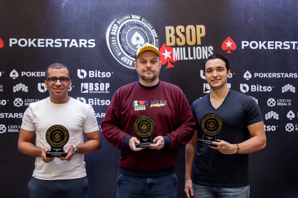 Pódio Mega Stack PKO (Foto: Divulgação/BSOP)