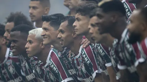 Jogadores do Fluminense posam para foto antes na partida contra Boca Juniors no estadio Maracana pelo campeonato Libertadores 2023. Foto: Jorge Rodrigues/AGIF