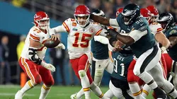 Mahomes durante o Super Bowl 57 contra o Eagles