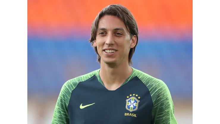 Pedro Geromel, zagueiro do Grêmio, treinando na Seleção Brasileira - Foto: Lucas Figueiredo/CBF