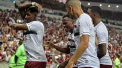 Yony Gonzalez jogador do Fluminense comemora seu gol durante partida contra o Flamengo no estadio Maracana pelo campeonato Brasileiro A 2023. Foto: Thiago Ribeiro/AGIF