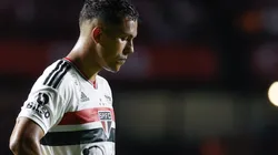 Igor Vinicius jogador do Sao Paulo lamenta derrota ao final da partida contra o Ituano no estadio Morumbi pelo campeonato Paulista 2023. Foto: Marcello Zambrana/AGIF