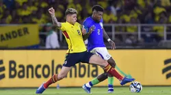 Emerson Royal foi mal contra a Colômbia pela Seleção Brasileira. (Photo by Gabriel Aponte/Getty Images)