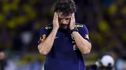 Diniz lamentando durante revés em Barranquilla. Foto: Gabriel Aponte/Getty Images.