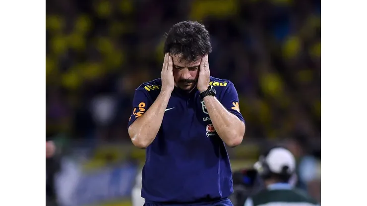 Diniz lamentando durante revés em Barranquilla. Foto: Gabriel Aponte/Getty Images.