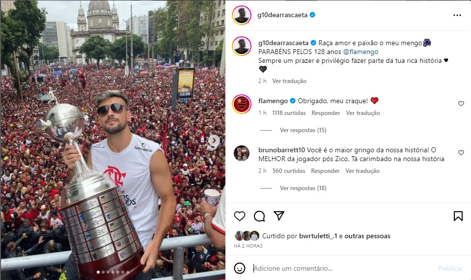 Foto: Redes Sociais – Arrascaeta