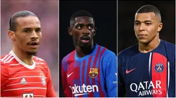 Dembélé, Leroy Sané e Mbappé. Getty Images