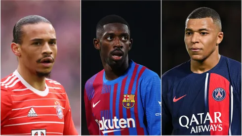 Dembélé, Leroy Sané e Mbappé. Getty Images