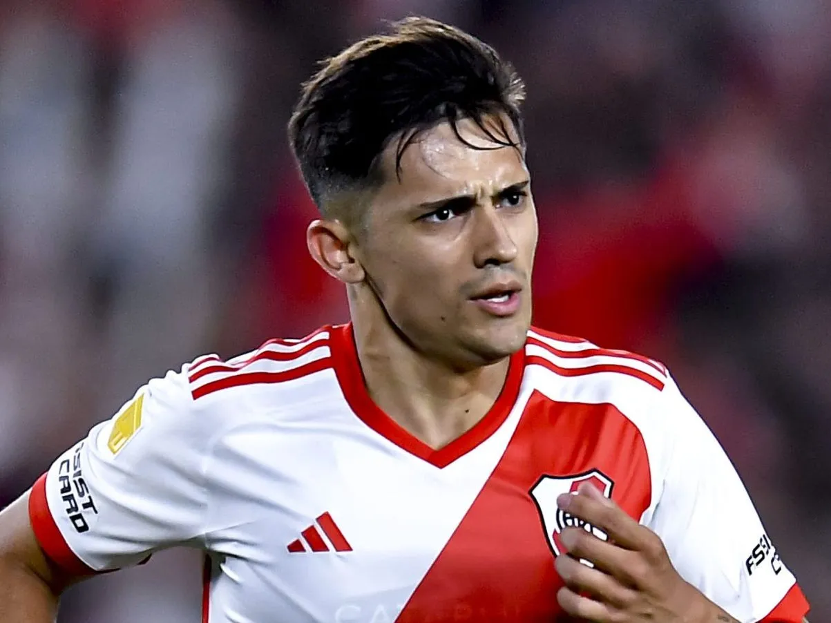 Pablo Solari jogador do River Plate na Copa de la Liga Profesional 2023. Foto: Marcelo Endelli/Getty Images