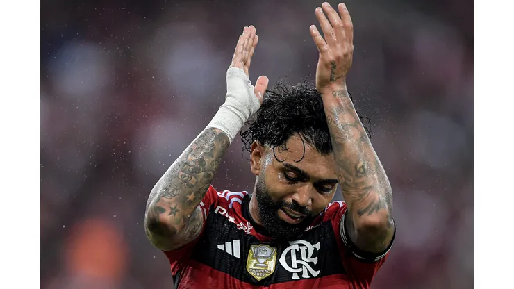 RJ - RIO DE JANEIRO - 26/04/2023 - COPA DO BRASIL 2023, FLAMENGO X MARINGA - Gabigol jogador do Flamengo comemora seu gol durante partida contra o Maringa no estadio Maracana pelo campeonato Copa do Brasil 2023. Foto: Thiago Ribeiro/AGIF