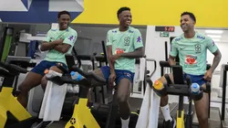 Endrick, Vinicius Jr e Rodrygo podem estrear como um trio no duelo contra a Colômbia. Foto: Joilson Marconne / CBF
