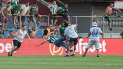 Foto: Robson Mafra/AGIF – Briga entre torcedores do Cruzeiro e do Coritiba