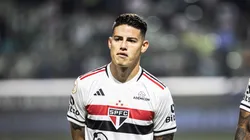 James Rodríguez, jogador do São Paulo, durante partida da equipe no Brasileirão. Foto: Abner Dourado/AGIF