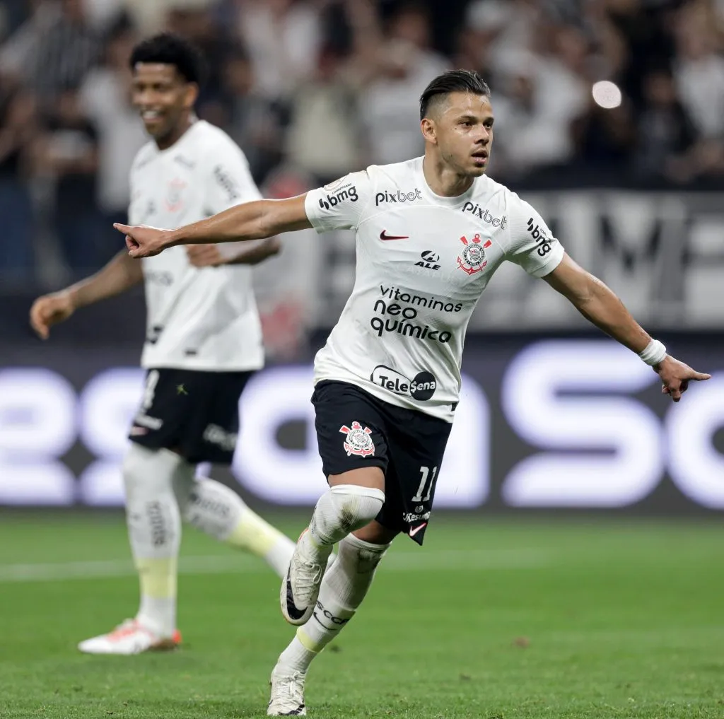 Romero comemora gol com a camisa do Corinthians – Foto: Rodrigo Coca/Ag. Corinthians