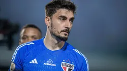 Rafael goleiro do Sao Paulo durante partida contra o Goias no estadio Serrinha pelo campeonato Brasileiro A 2023. Foto: Isabela Azine/AGIF