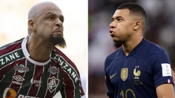 Felipe Melo soltou os cachorros em Mbappé - Foto Felipe Melo: Jorge Rodrigues/AGIF - Foto Mbappé: Francois Nel Getty Images