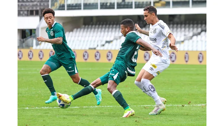 Goias durante partida contra o Santos no estadio Vila Belmiro pelo campeonato Brasileiro A 2023. Fernanda Luz/AGIF