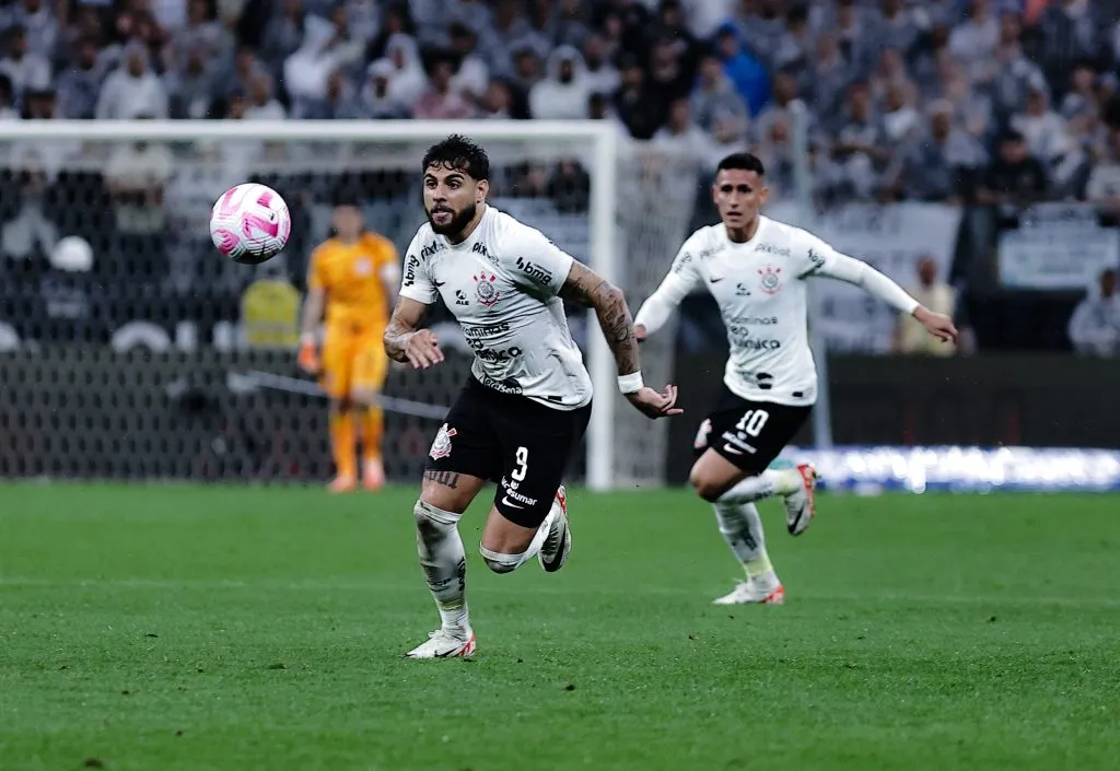 Yuri Alberto jogador do Corinthians durante partida contra o Santos no estadio Arena Corinthians pelo campeonato Brasileiro A 2023. Fabio Giannelli/AGIF