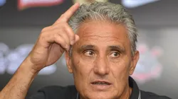 Tite durante coletiva como treinador