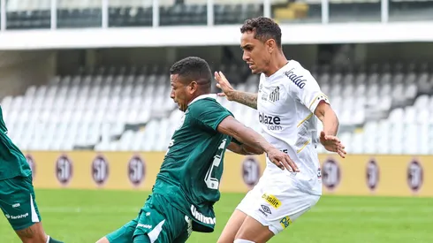 Santos e Goias durante partida contra o Santos no estadio Vila Belmiro pelo campeonato Brasileiro. Fernanda Luz/AGIF
