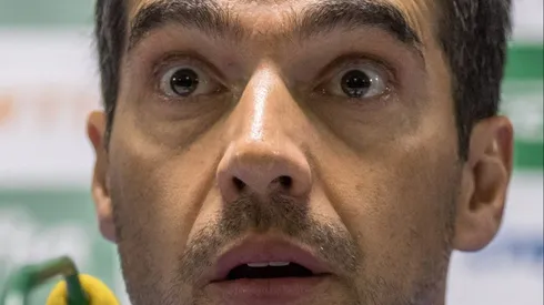 Abel Ferreira técnico do Palmeiras durante entrevista coletiva após a partida contra o Athletico-PR na Arena da Baixada pelo campeonato Brasileiro A 2022. Foto: Robson Mafra/AGIF