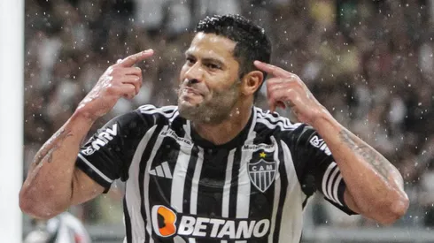Hulk jogador do Atletico-MG comemora seu gol durante partida contra o America-MG no estadio Mineirao pelo campeonato Mineiro 2023. Fernando Moreno/AGIF