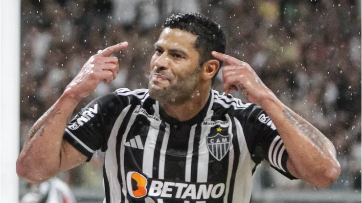 Hulk jogador do Atletico-MG comemora seu gol durante partida contra o America-MG no estadio Mineirao pelo campeonato Mineiro 2023. Fernando Moreno/AGIF