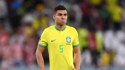 Casemiro, jogador da Seleção Brasileira, durante partida. Foto: Laurence Griffiths/Getty Images