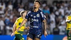 Marcos Leonardo jogador do Santos lamenta durante partida contra o Cuiabá naVila Belmiro pelo campeonato Brasileiro A 2023. Foto: Abner Dourado/AGIF