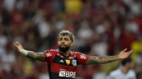 RJ - RIO DE JANEIRO - 03/08/2023 - LIBERTADORES 2023, FLAMENGO X OLIMPIA - Gabigol jogador do Flamengo durante partida contra o Olimpia no estadio Maracana pelo campeonato Libertadores 2023. Foto: Thiago Ribeiro/AGIF