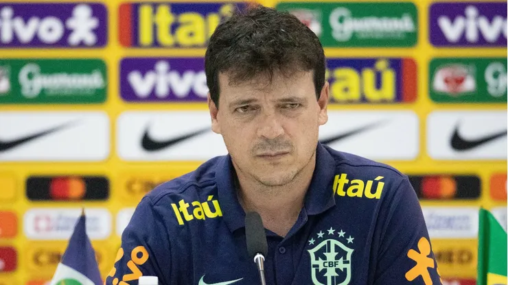 Fernando Diniz treinador da Seleção Brasileira em coletiva de imprensa. Foto: Gil Gomes/AGIF
