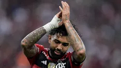 Gabigol jogador do Flamengo comemora seu gol durante partida contra o Maringá no estádio Maracanã pelo campeonato Copa do Brasil 2023. Foto: Thiago Ribeiro/AGIF