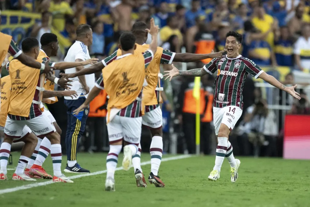 RJ – RIO DE JANEIRO – 04/11/2023 – LIBERTADORES 2023, BOCA JUNIORS X FLUMINENSE – German Cano jogador do Fluminense comemora seu gol durante partida contra o Boca Juniors no estadio Maracana pelo campeonato Libertadores 2023. Foto: Jorge Rodrigues/AGIF