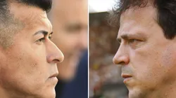 Almirón e Diniz frente a frente em Boca Juniors e Fluminense. Fotos: Rodrigo Valle e Wagner Meier/Getty Images