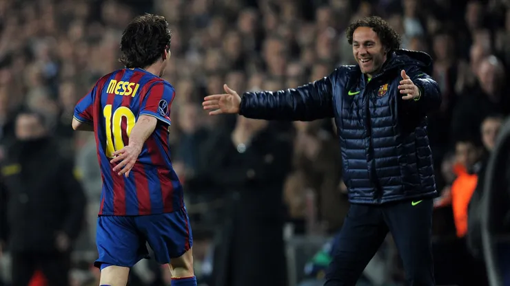 Messi e Milito foram companheiros no Barcelona e na Seleção da Argentina. Jasper Juinen/Getty Images