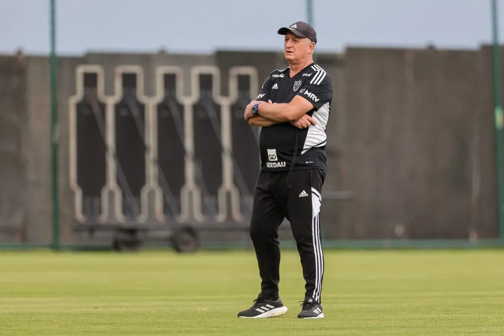 Felipão durante treino do Atlético – Pedro Souza/Atlético