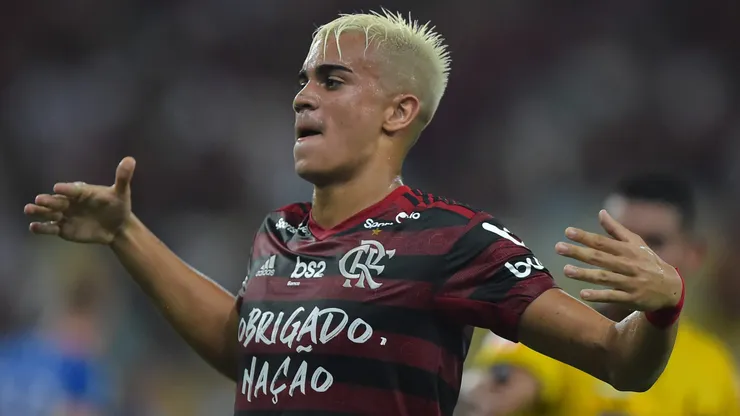 Reinier, ex-jogador do Flamengo comemora seu gol durante partida contra o Avaí no Maracanã pelo campeonato Brasileiro A 2019. Foto: Thiago Ribeiro/AGIF